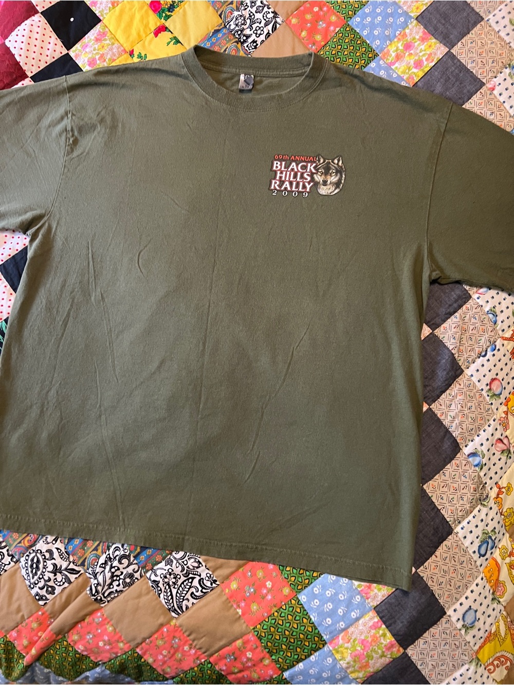 Sturgis Ride 2009 Black Hills Rally Graphic Tee - Olive Green - Picture 6 of 9